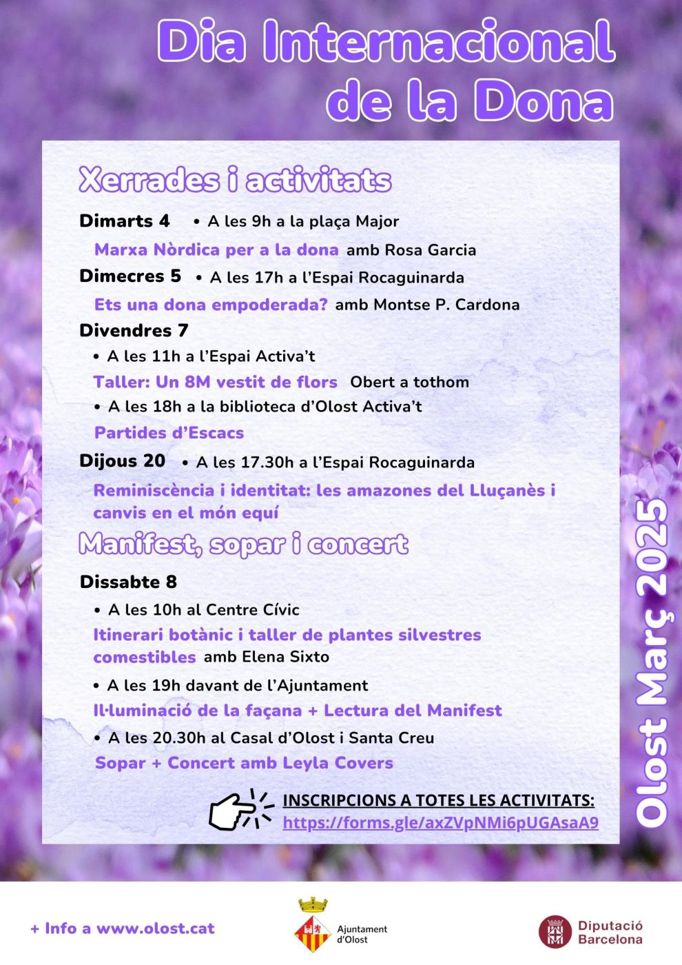 Olost es torna a omplir de diferents activitats en motiu del Dia Internacional de la Dona
